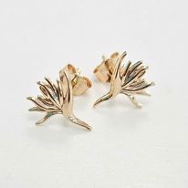 BOUCLES D'OREILLES plaqué or oiseau de paradis