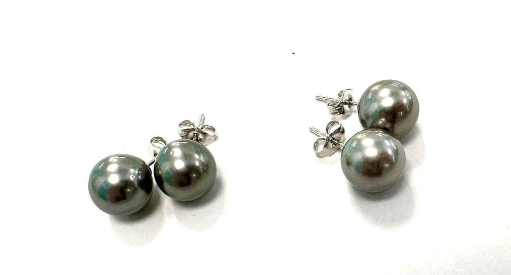 STUDS PERLES DE TAHITI - monture argent