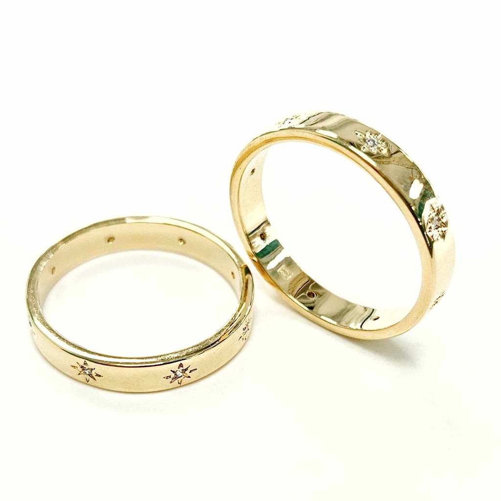 Alliance Plaqué Or + Etoile Strass