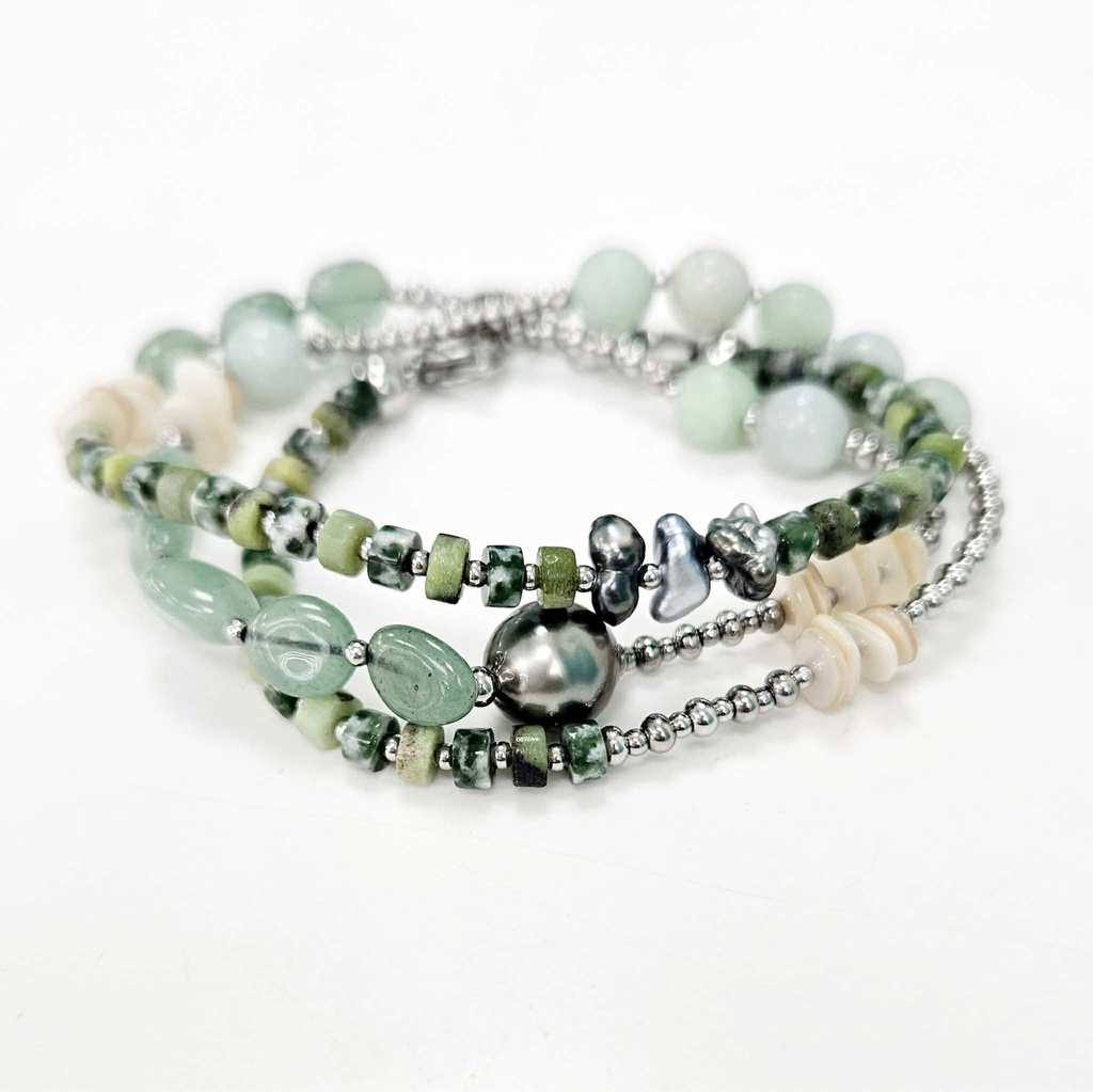 Bracelet Nico 3 tours Vert