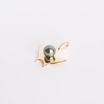 Pendentif Plaqué Or Raie + Perle