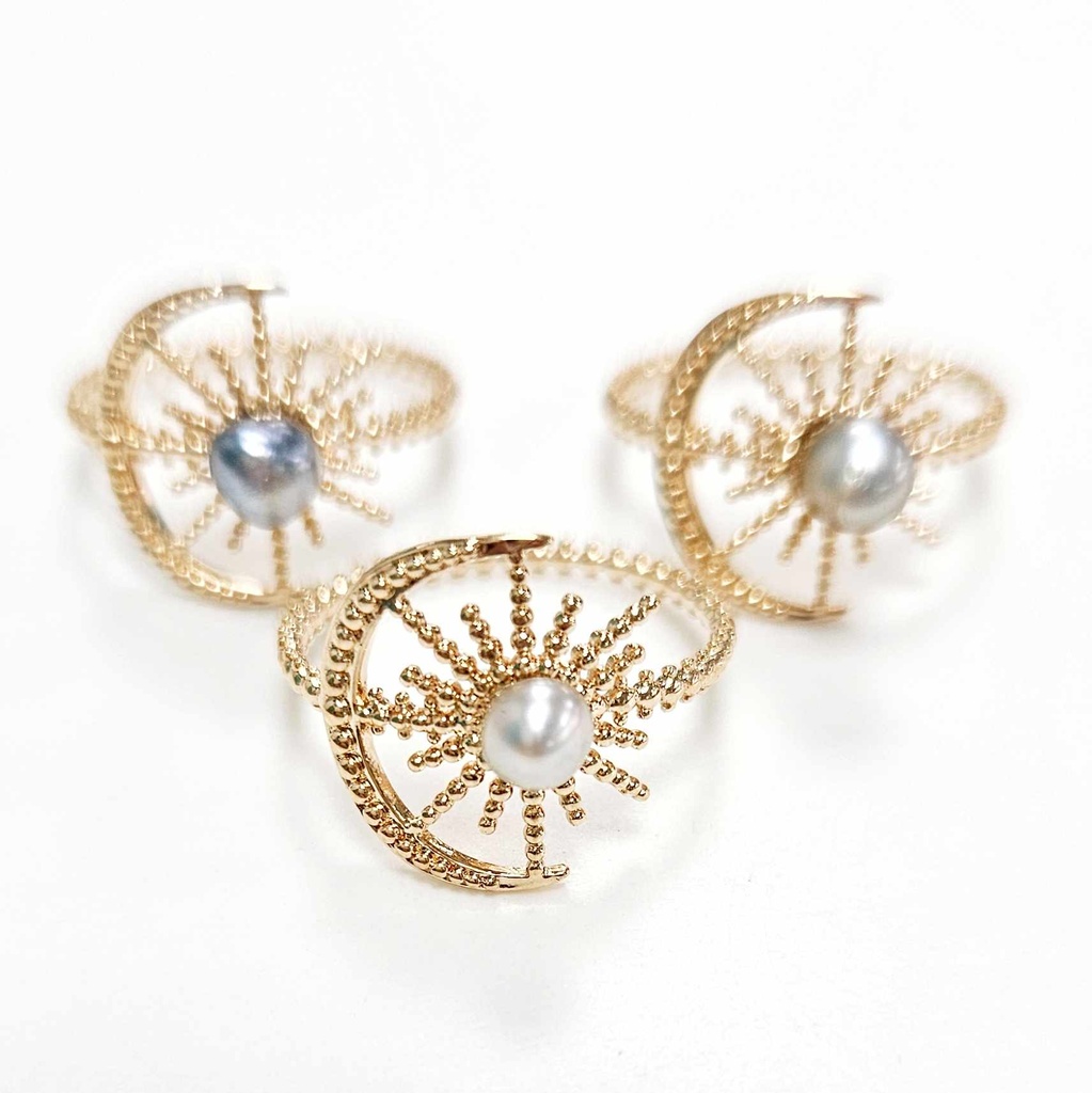 BAGUE LUNE ET SOLEIL AVEC KEISHI