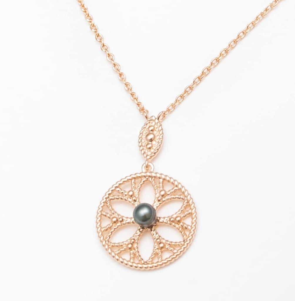 Collier 1 keishi rosace - PLAQUE OR