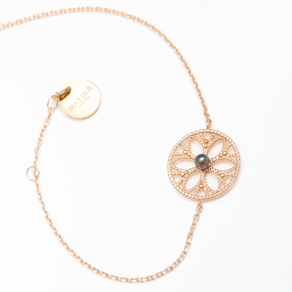 Bracelet 1 keishi rosace - PLAQUE OR