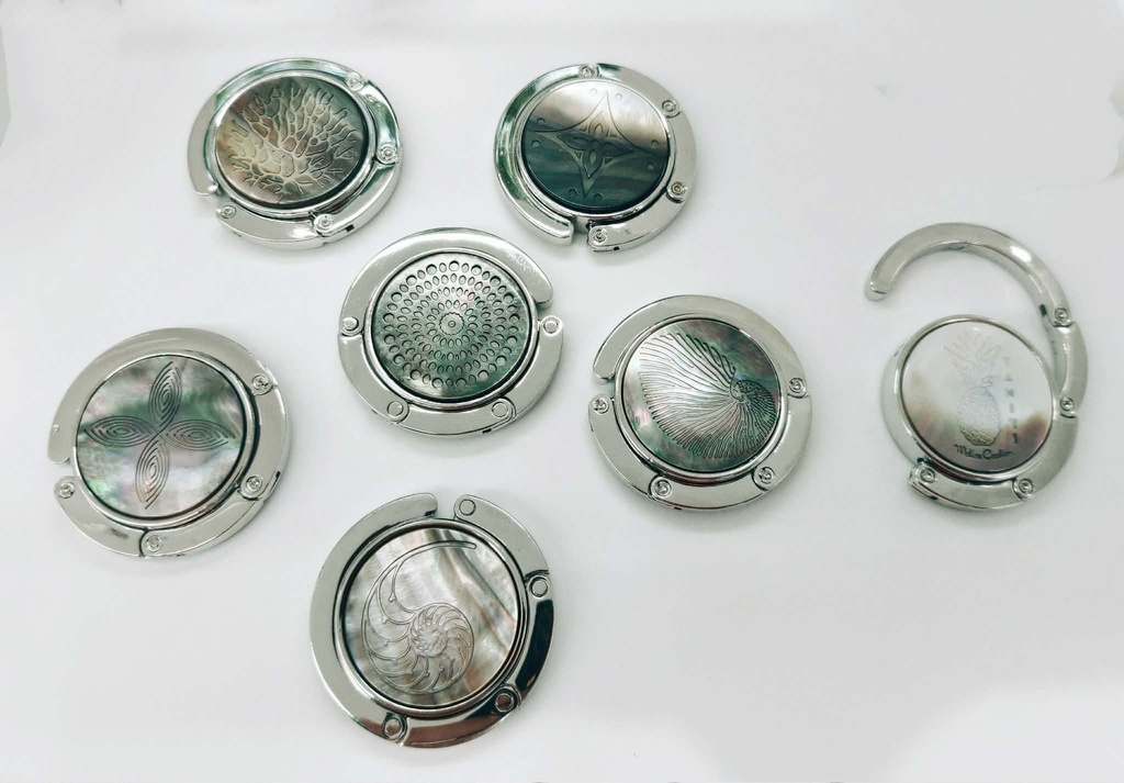 Porte sac Nacre gravée Thème MER - acier