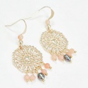 BOUCLES D OREILLES ROSACE FLOCON PIERRES ET KEISHIS