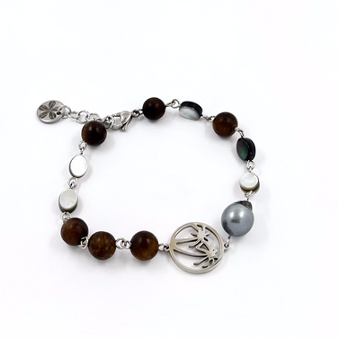 Bracelet cocotier perle &amp; bois