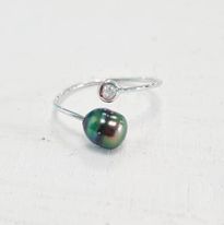 BAGUE OR THOMAS 1 DIAMANT &amp; 1 KEISHI