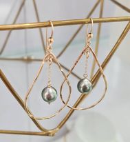 boucles d'oreille goutte+perle