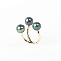 Bague trio Perles - plaqué or