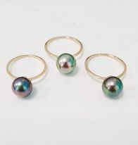 [TBA067Y] BAGUE or blanc/ ora jaune + PERLE de TAHITI