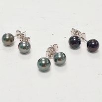 [STUDS7] Studs Perles monture argent