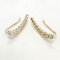 [BOULZ] Boucles d'oreilles grimpantes Boulettes Zircons