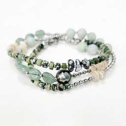 [NIBRV] Bracelet Nico 3 tours Vert