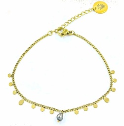 [BRGOUTD] BRACELET MINI GOUTTES ET KEISHI - ACIER DORE