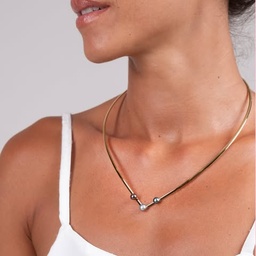 [TORK3] COLLIER TORQUE plaqué or+3 keishis