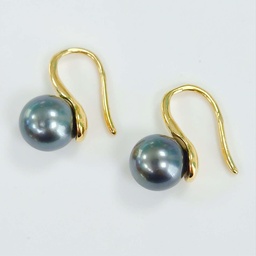 [BOCRT] BOUCLE D'OREILLES crochet plaqué or + perles