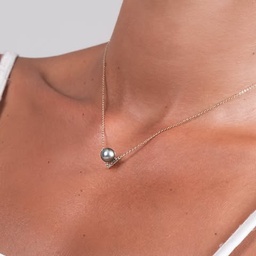 [COVZP] COLLIER V zircon plaqué or +perle