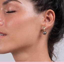 [BOTIP] BOUCLES D'OREILLES plaqué or tiare+perle