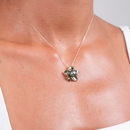 [PTIARE] PENDENTIF TIARE plaqué or + perle