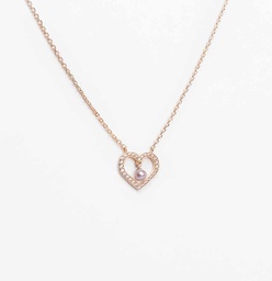[COCO1K] COLLIER COEUR zircons plaqué or et 1 keishi
