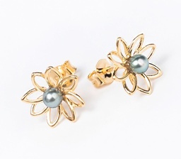 [MINIFLK] BOUCLES D OREILLES MIN FLEUR ET KEISHI -PLAQUE OR