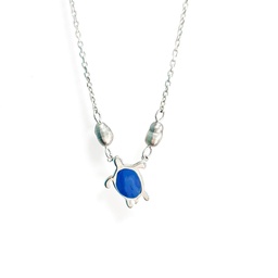 [COKAME] COLLIER ENFANT TORTUE BLEUE 2 KEISHIS - ARGENT