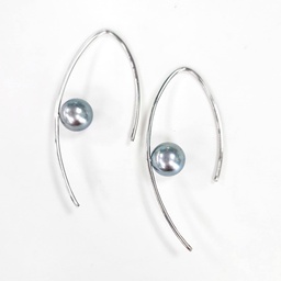 [SILTIG] BOUCLES D OREILLES TIGE ARGENT ET PERLE DE TAHITI
