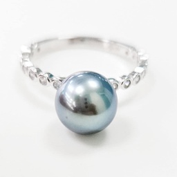 BAGUE ZIRCONS CLOS ET PERLES DE TAHITI