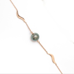 [BRVAGUE] Bracelet vagues plaqué or et 1 perle