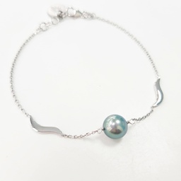 [VAGBR] BRACELET VAGUE ET PERLE - ARGENT