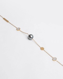 [BRNPD] BRACELET PASTILLES NACRE ET PERLE - ACIER