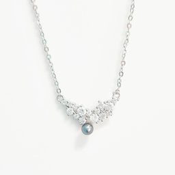 [WINGK] COLLIER ARGENT ZIRCONS ET KEISHI