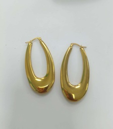 [CROVAL] CREOLES ovales acier doré 5CMS