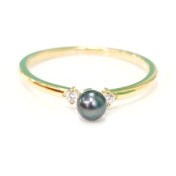 BAGUE FINE 1 KEISHI 2 ZIRCONS - PLAQUE OR