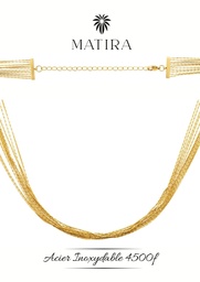 [COMULTI] COLLIER multi rangs acier doré