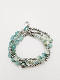 [NIBRBC] Bracelet Nico 3 tours Bleu Clair