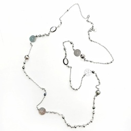 [ROSTR] Sautoir Oursin GRIS - acier inoxydable